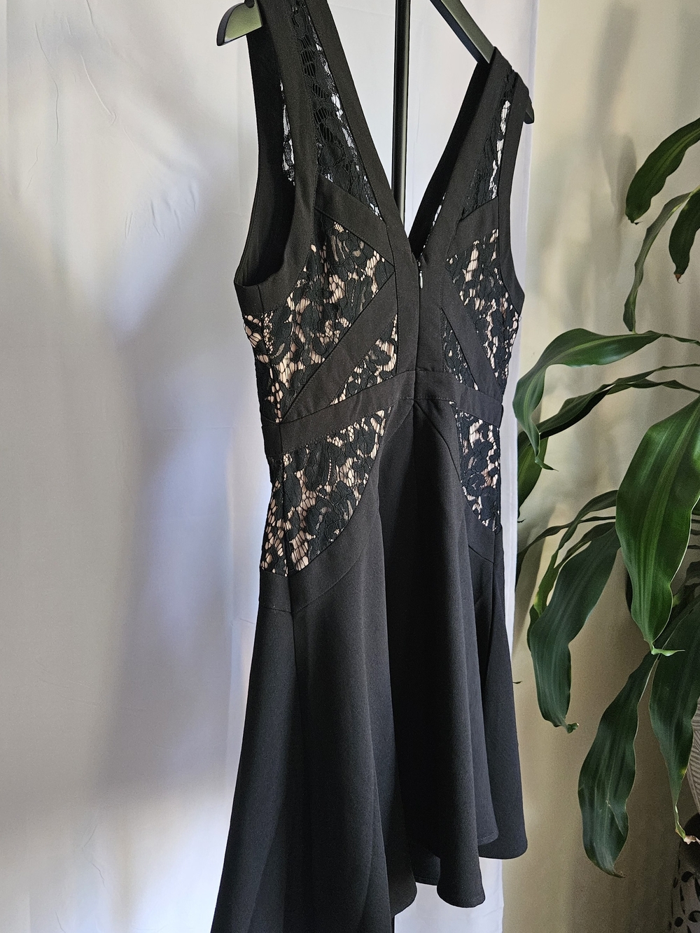 DO+BE Black Lace V-Neck A-Line Mini Dress Size M New With Tags - Picture 8 of 16
